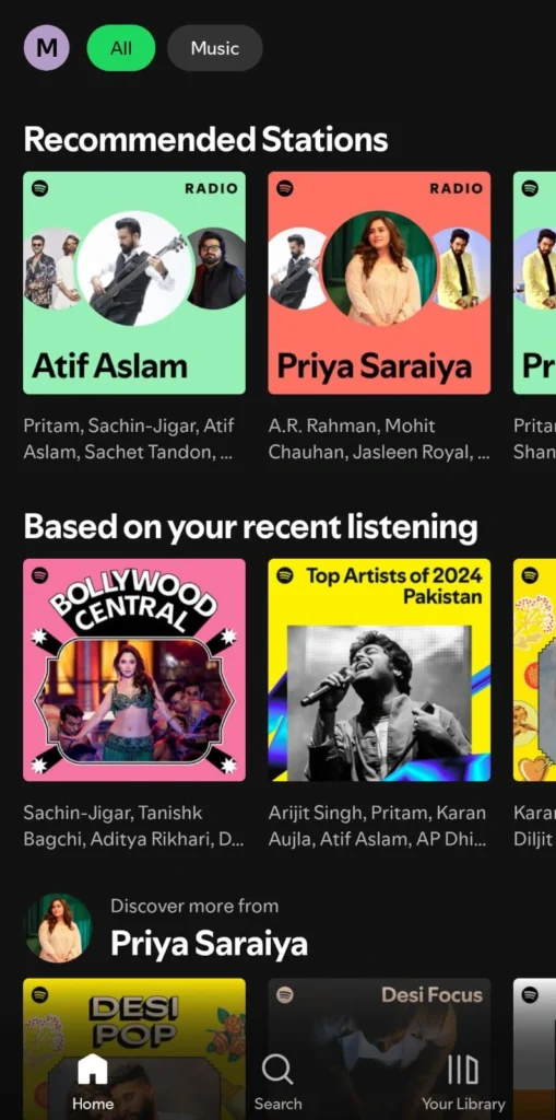 spotify layout